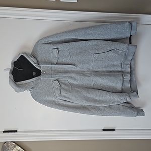 Ring of Fire Hooded Zipper Sweatshirt, Gray with Top and Side Pockets XL Jacket